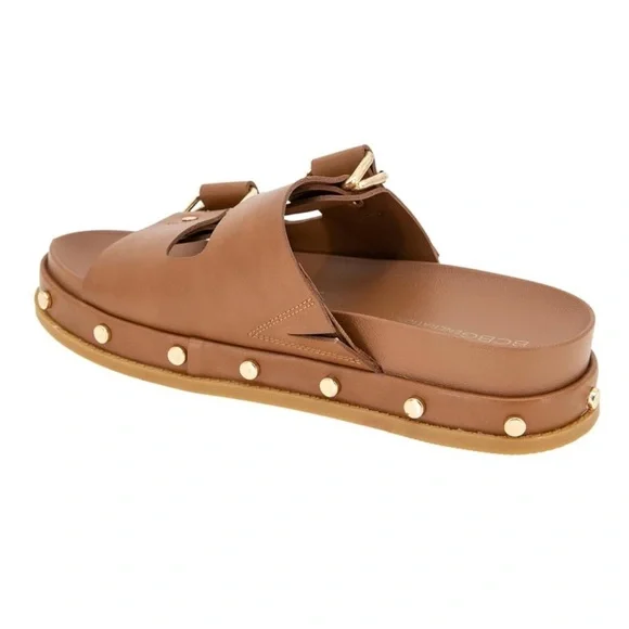 BCBGeneration Bamba Double Buckle Slide Sandals Brown Birkenstock Style 7.5 NWT - Picture 2 of 9